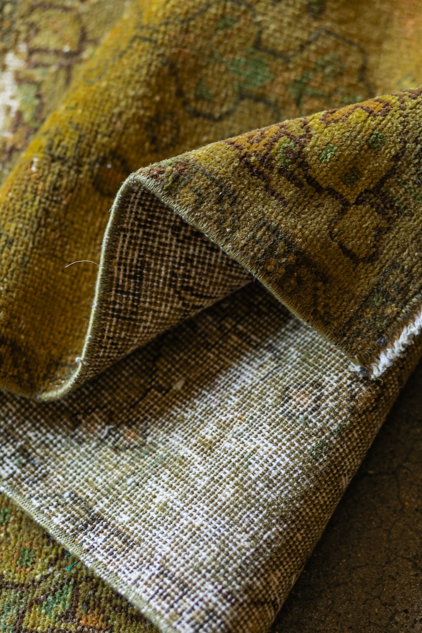Vintage Overdyed Gold Accent Rug