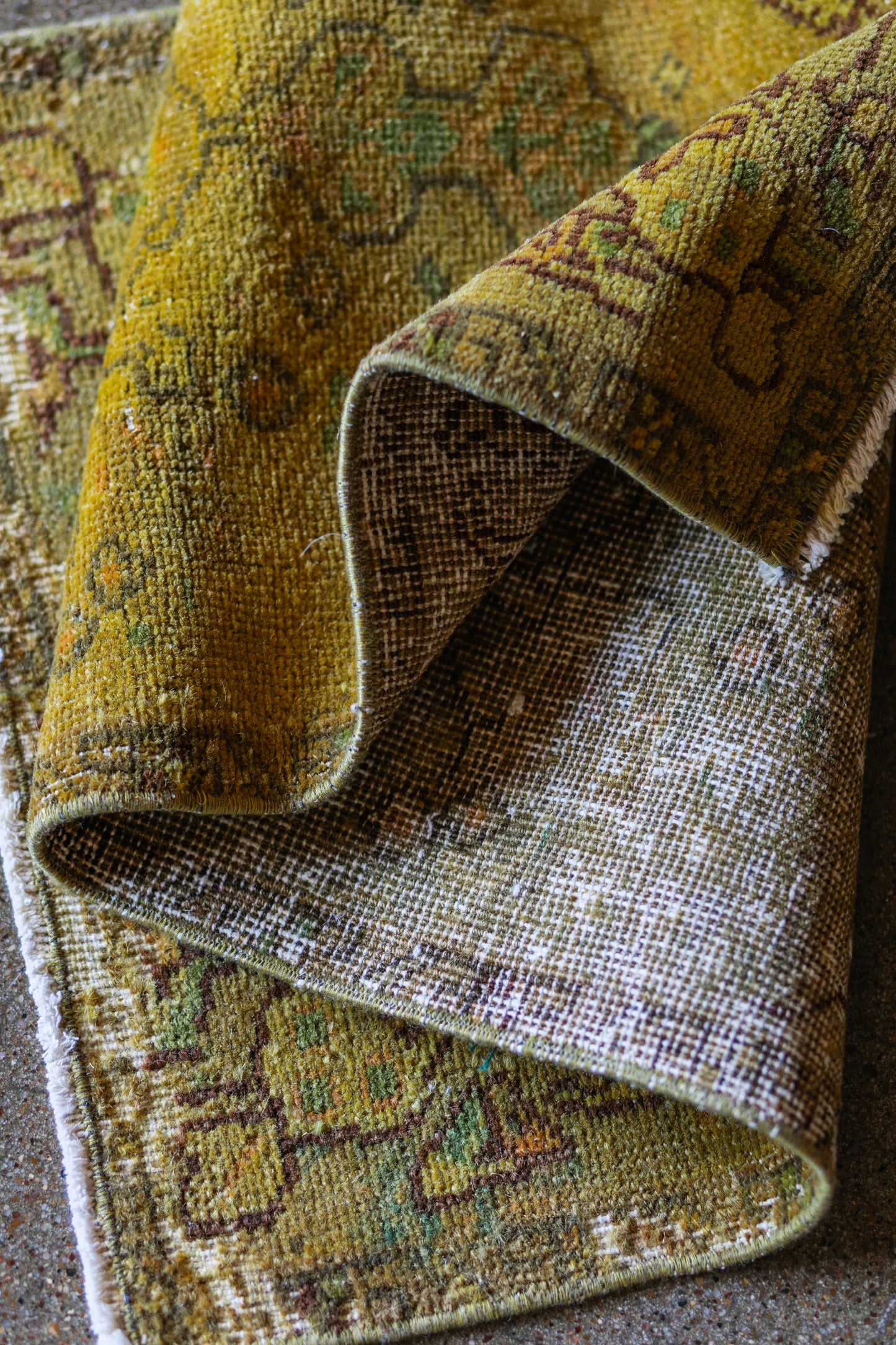 Vintage Overdyed Gold Accent Rug