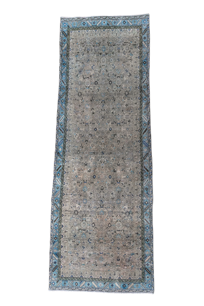 Vintage Persian ( 4x10) Hand-Knotted Wool Runner
