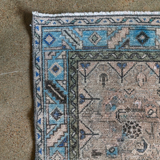 Vintage Persian ( 4x10) Hand-Knotted Wool Runner