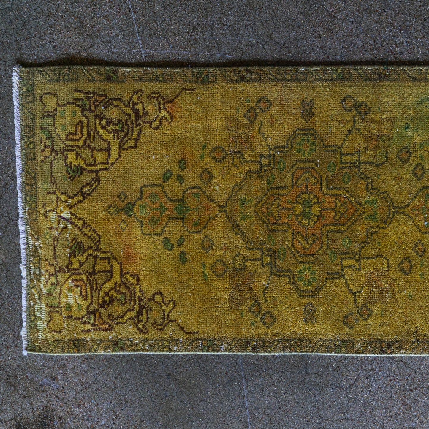 Vintage Overdyed Gold Accent Rug