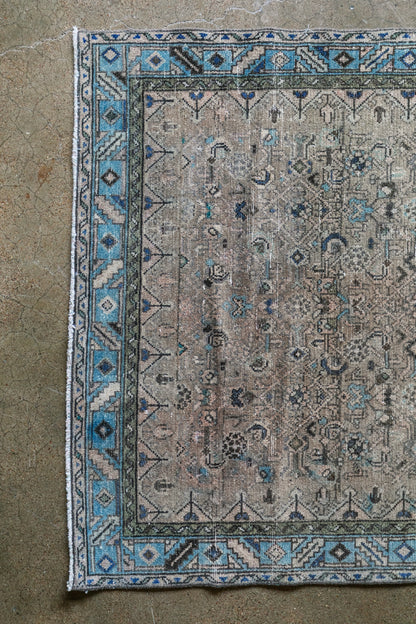 Vintage Persian ( 4x10) Hand-Knotted Wool Runner