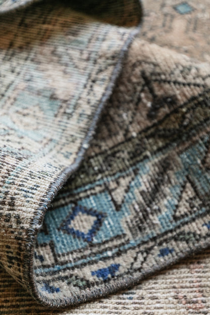 Vintage Persian ( 4x10) Hand-Knotted Wool Runner