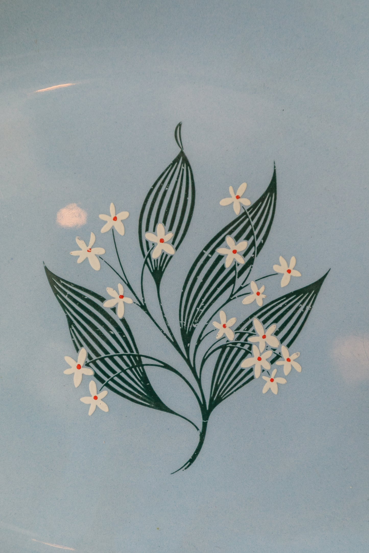 Vintage Floral Hand-Painted Homer Laughlin Skytone Plate