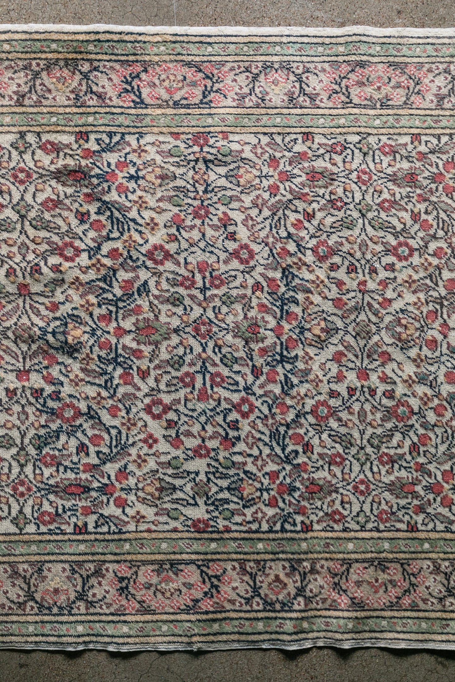 Vintage Persian (4x6) Floral Hand-Knotted Wool Rug