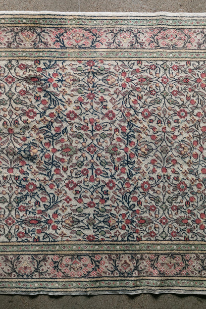 Vintage Persian (4x6) Floral Hand-Knotted Wool Rug