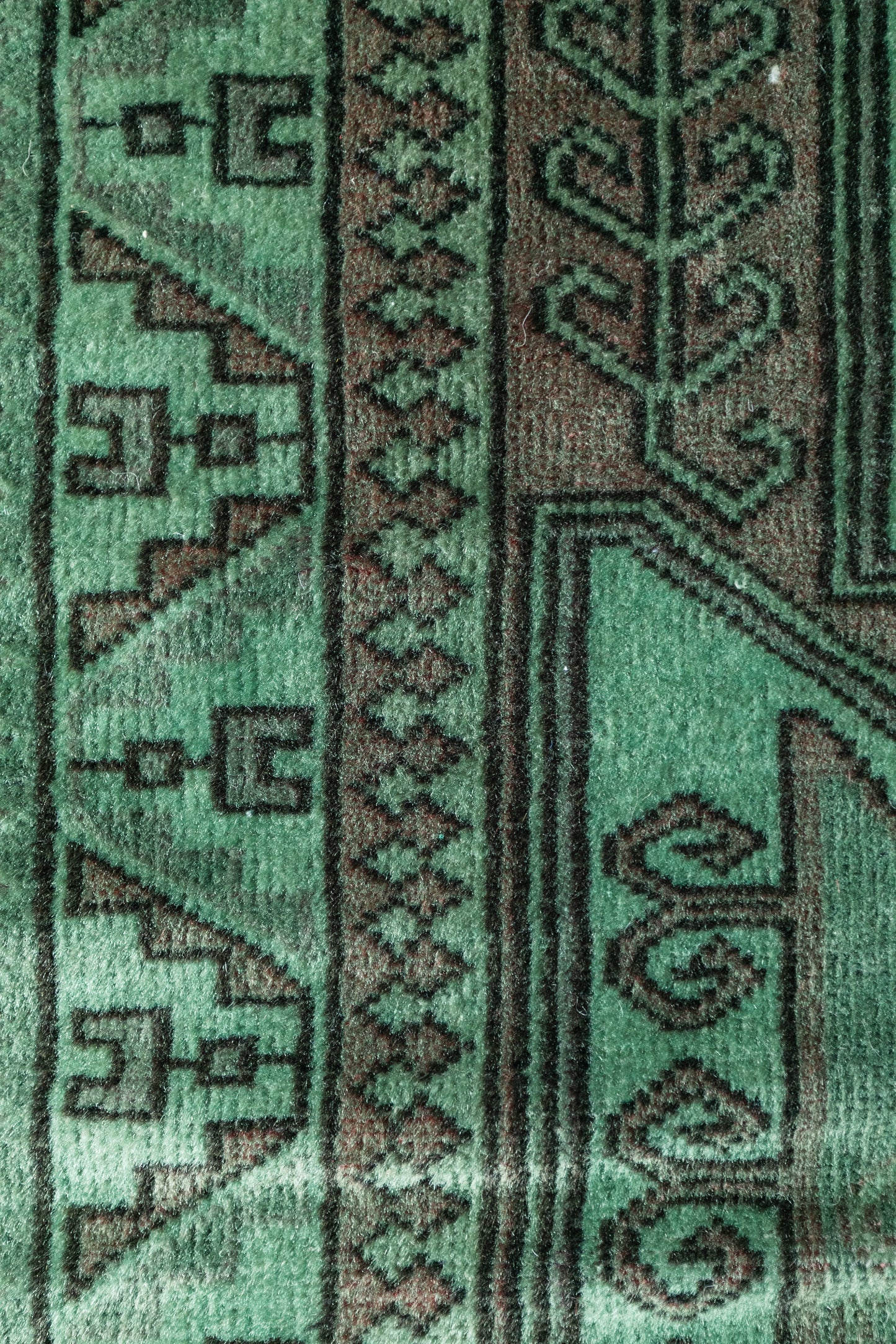 Vintage Turkish (3x6) Emerald Green Hand-Knotted Wool Rug