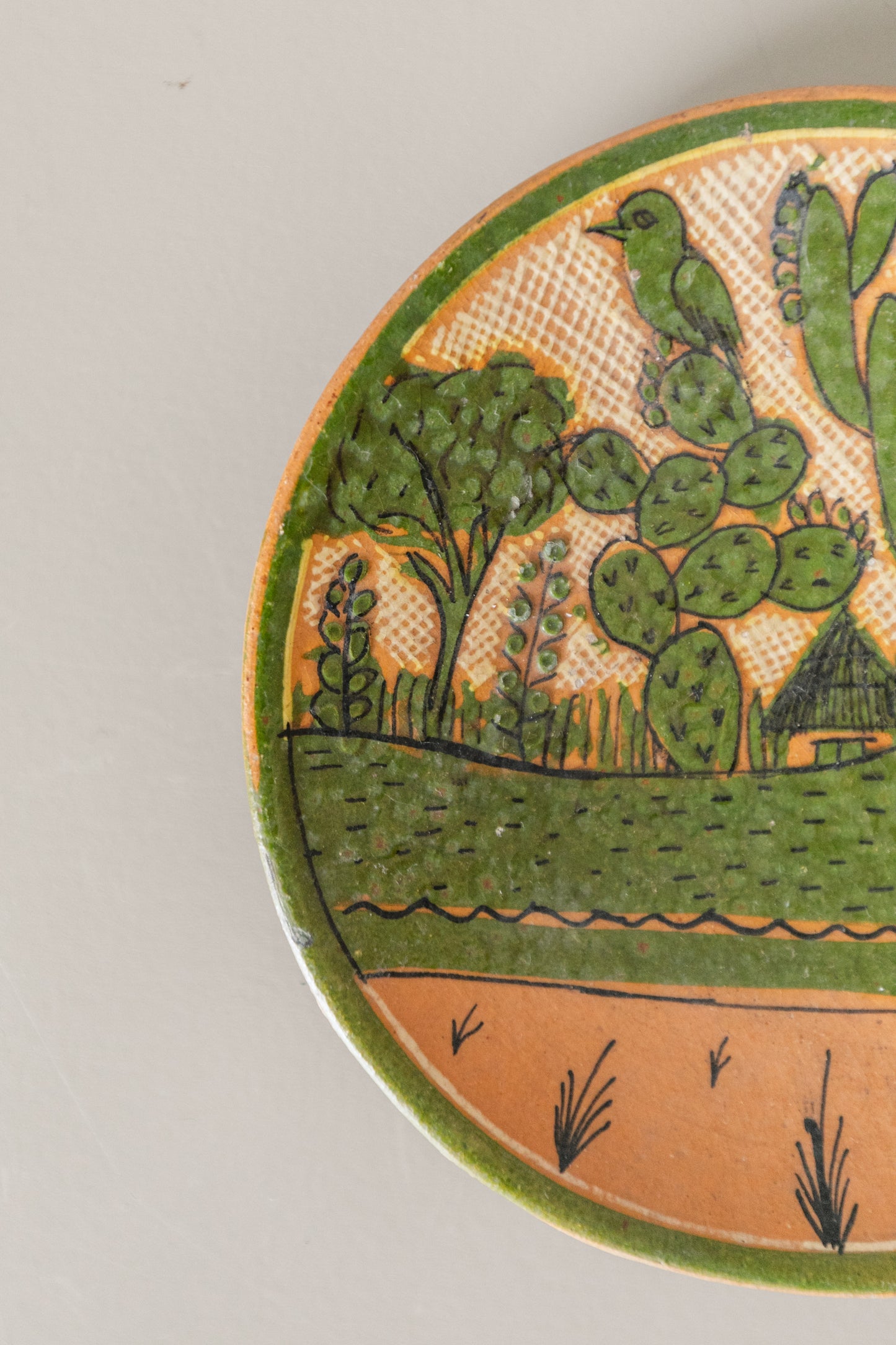 Hand-painted Cactus Landscape Plate