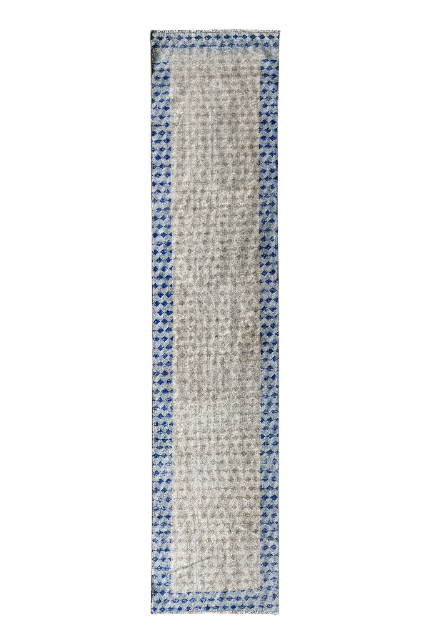 Vintage Turkish (2x11) Diamond Lattice Hand-Knotted Wool Runner