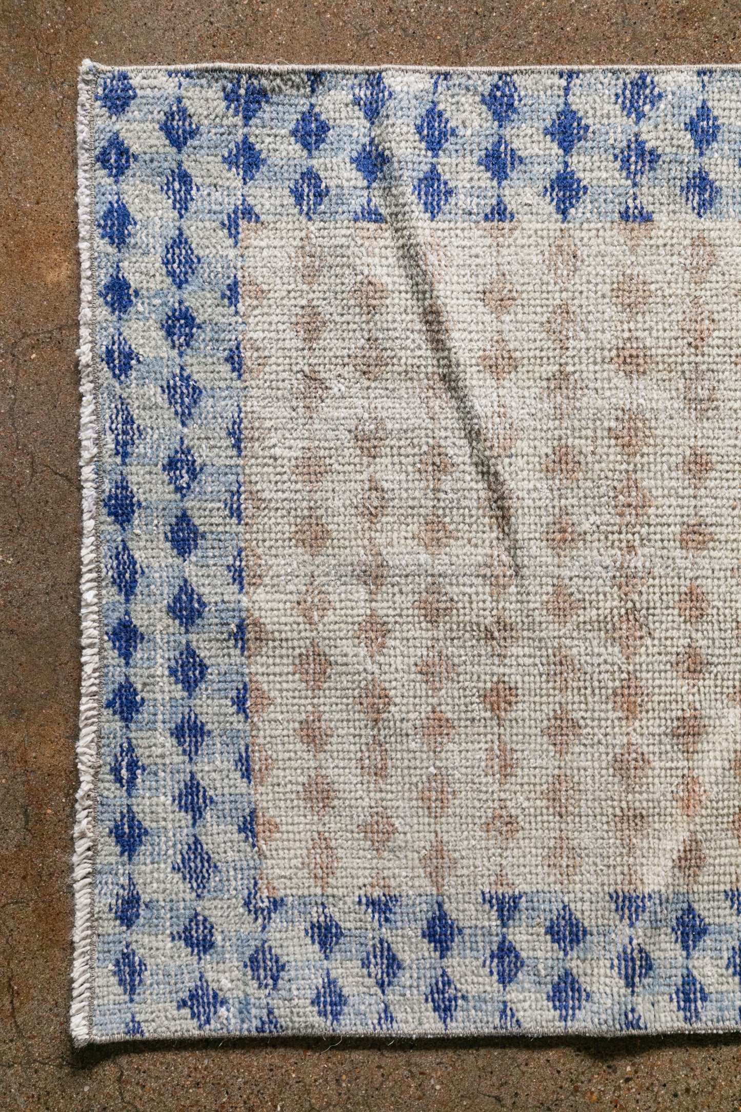 Vintage Turkish (2x11) Diamond Lattice Hand-Knotted Wool Runner
