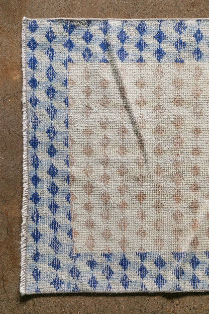Vintage Turkish (2x11) Diamond Lattice Hand-Knotted Wool Runner