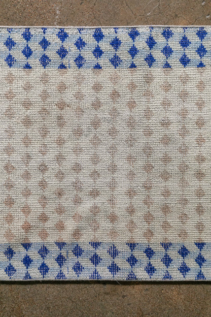 Vintage Turkish (2x11) Diamond Lattice Hand-Knotted Wool Runner