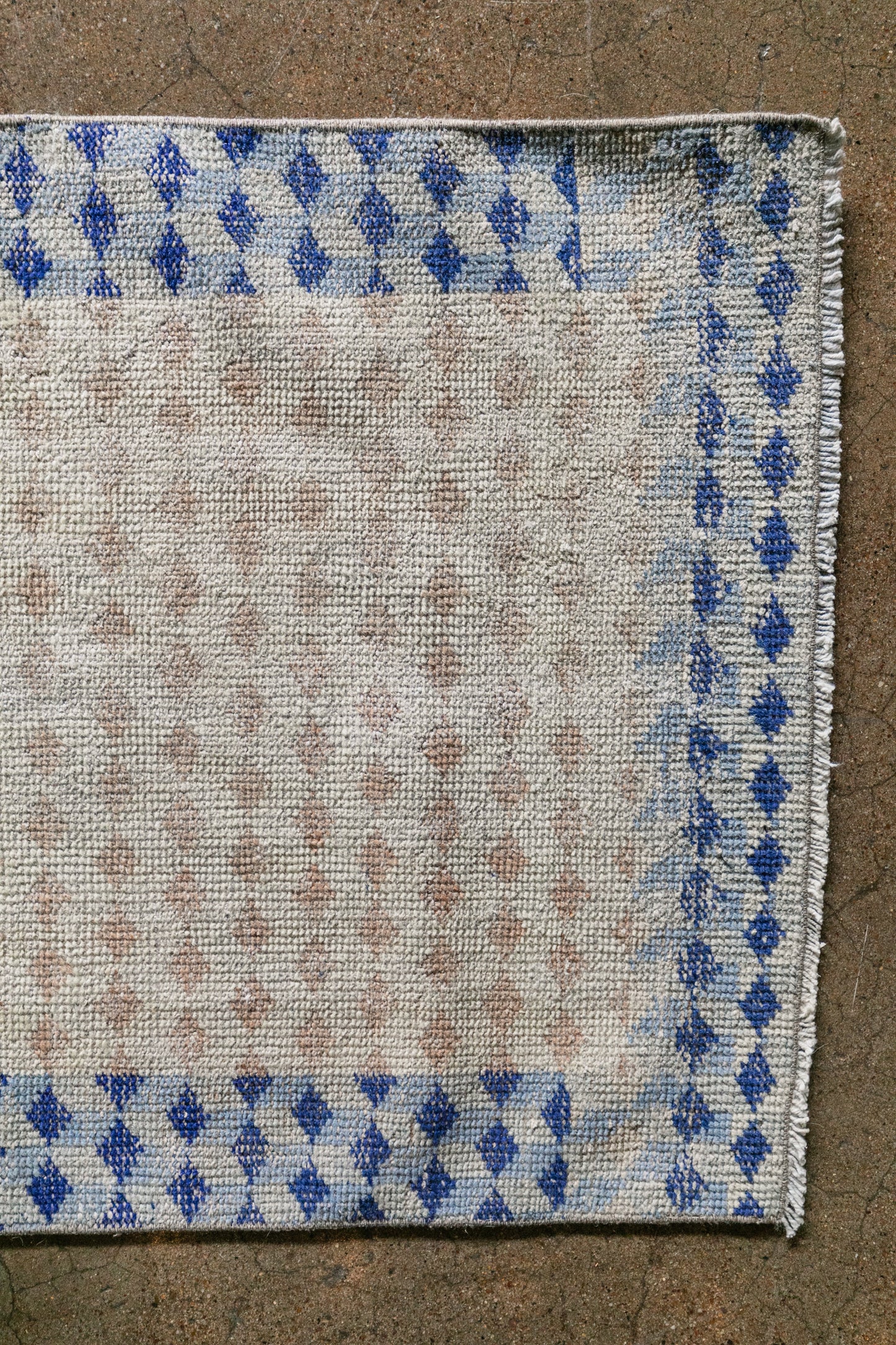 Vintage Turkish (2x11) Diamond Lattice Hand-Knotted Wool Runner
