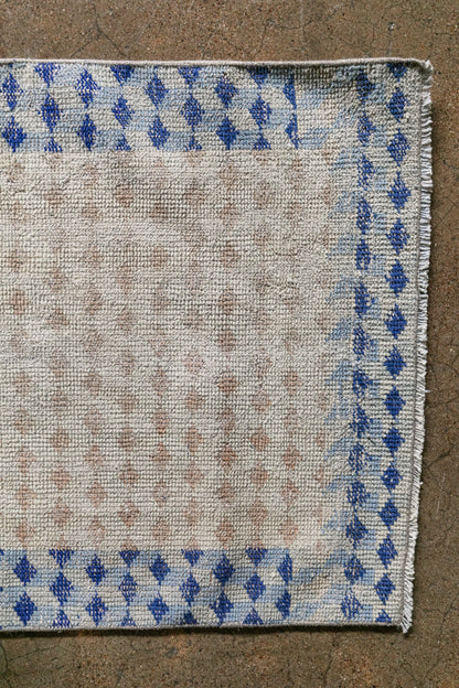 Vintage Turkish (2x11) Diamond Lattice Hand-Knotted Wool Runner