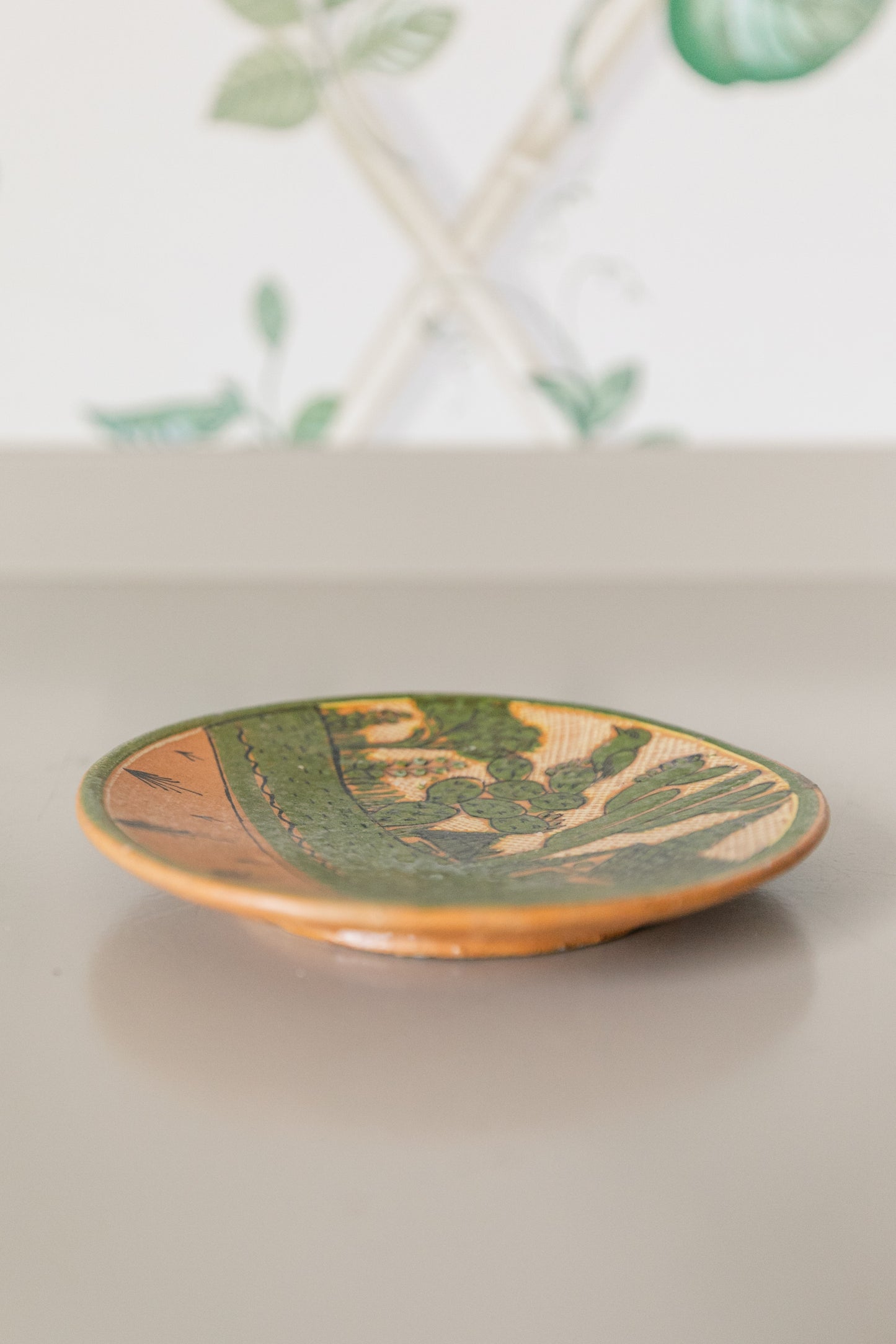 Hand-painted Cactus Landscape Plate