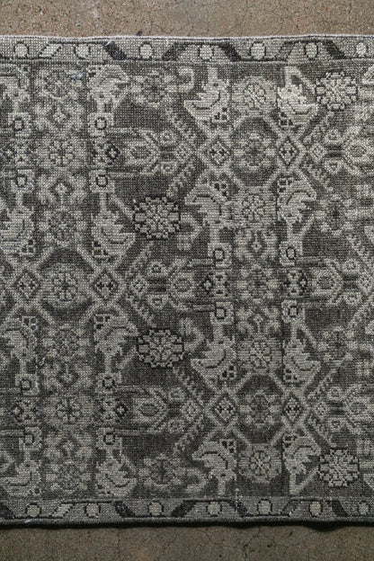 Vintage Turkish (3x12) Floral Hand-Knotted Wool Runner