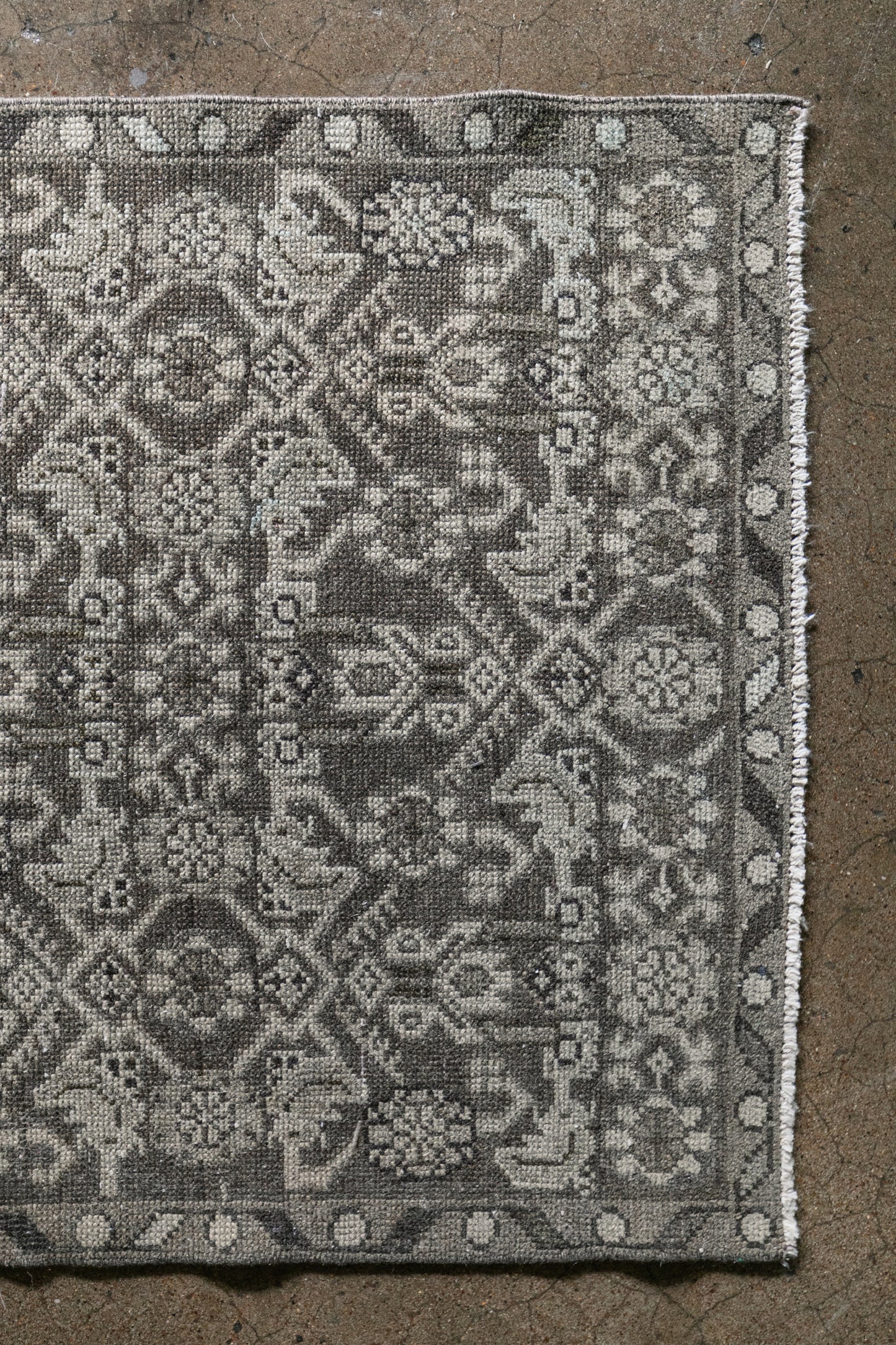 Vintage Turkish (3x12) Floral Hand-Knotted Wool Runner