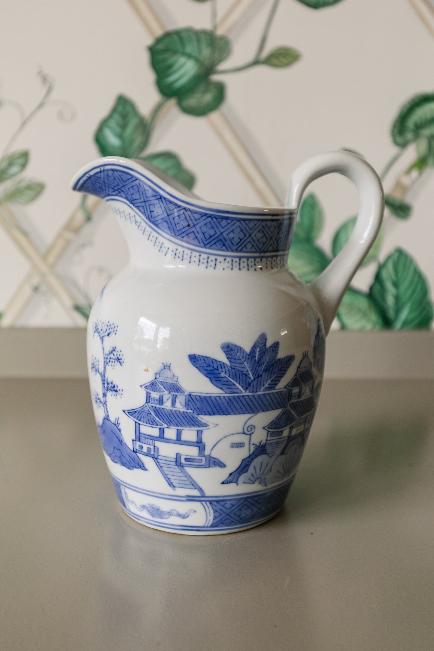 Painted Oriental Pitcher