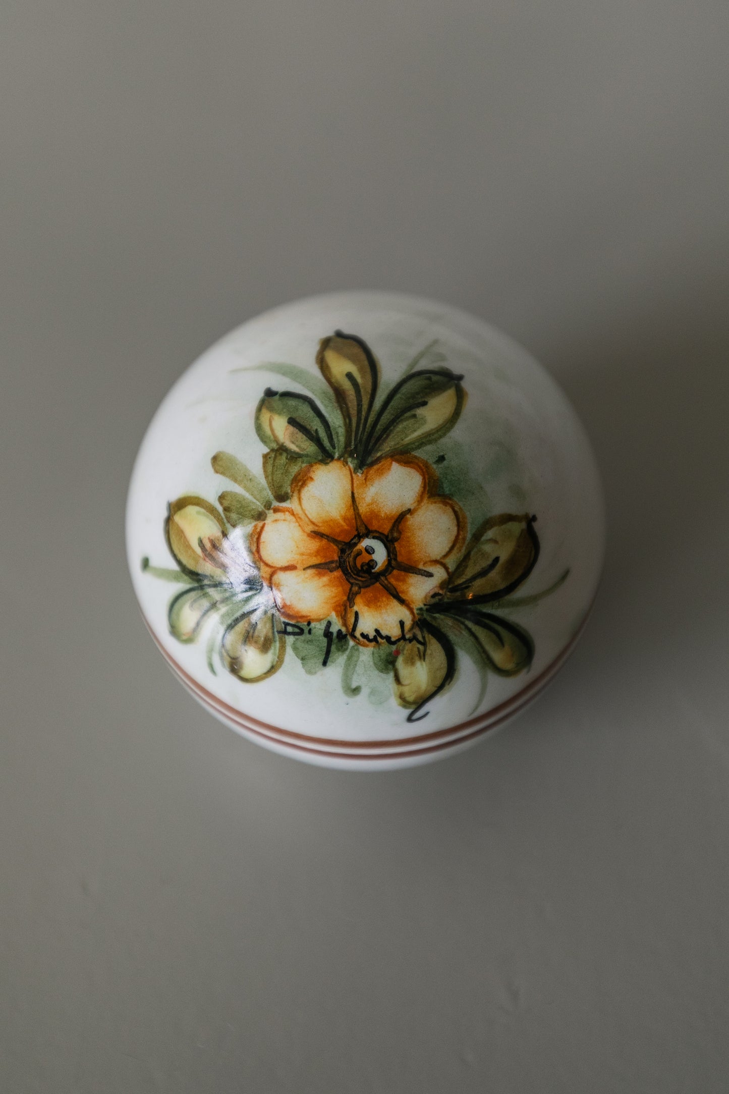 Round Floral Lidded Box