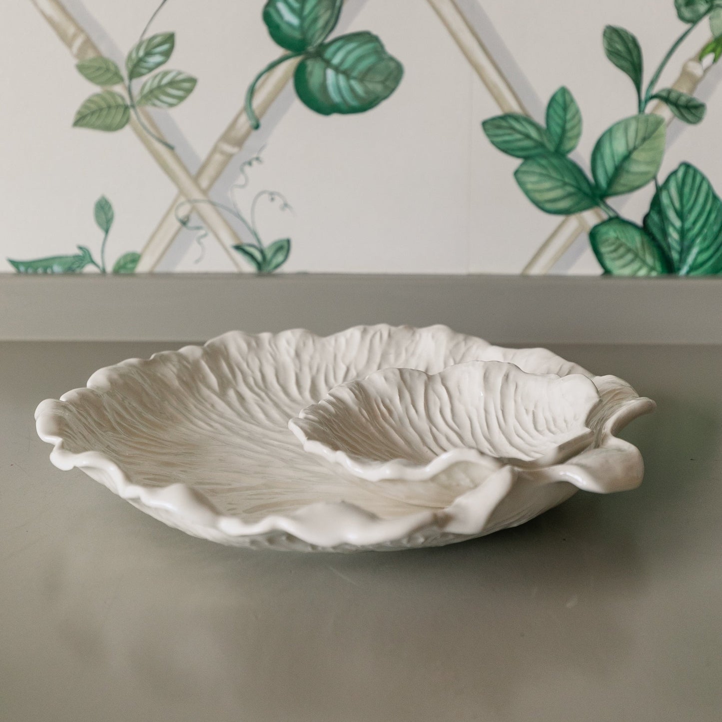 White Leaf Chip Platter