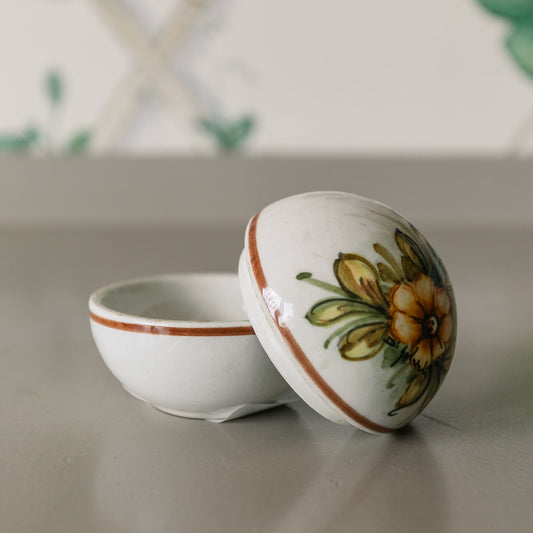 Round Floral Lidded Box