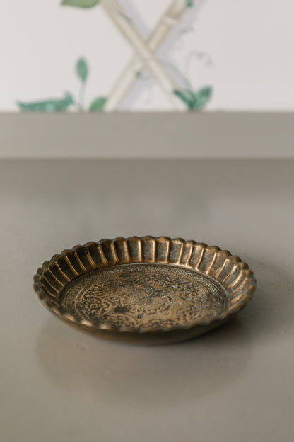 Mini Ridged Brass Dish