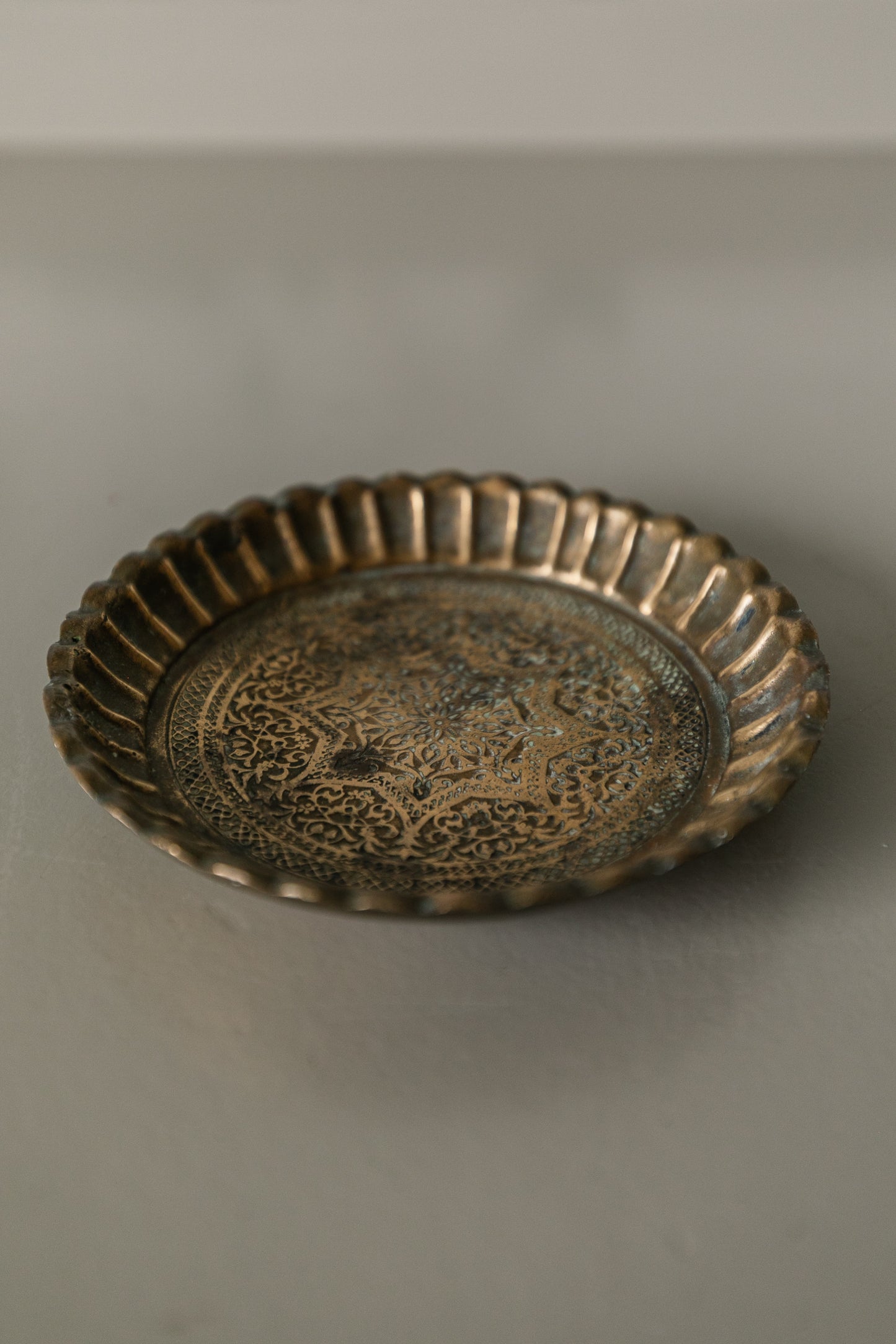 Mini Ridged Brass Dish