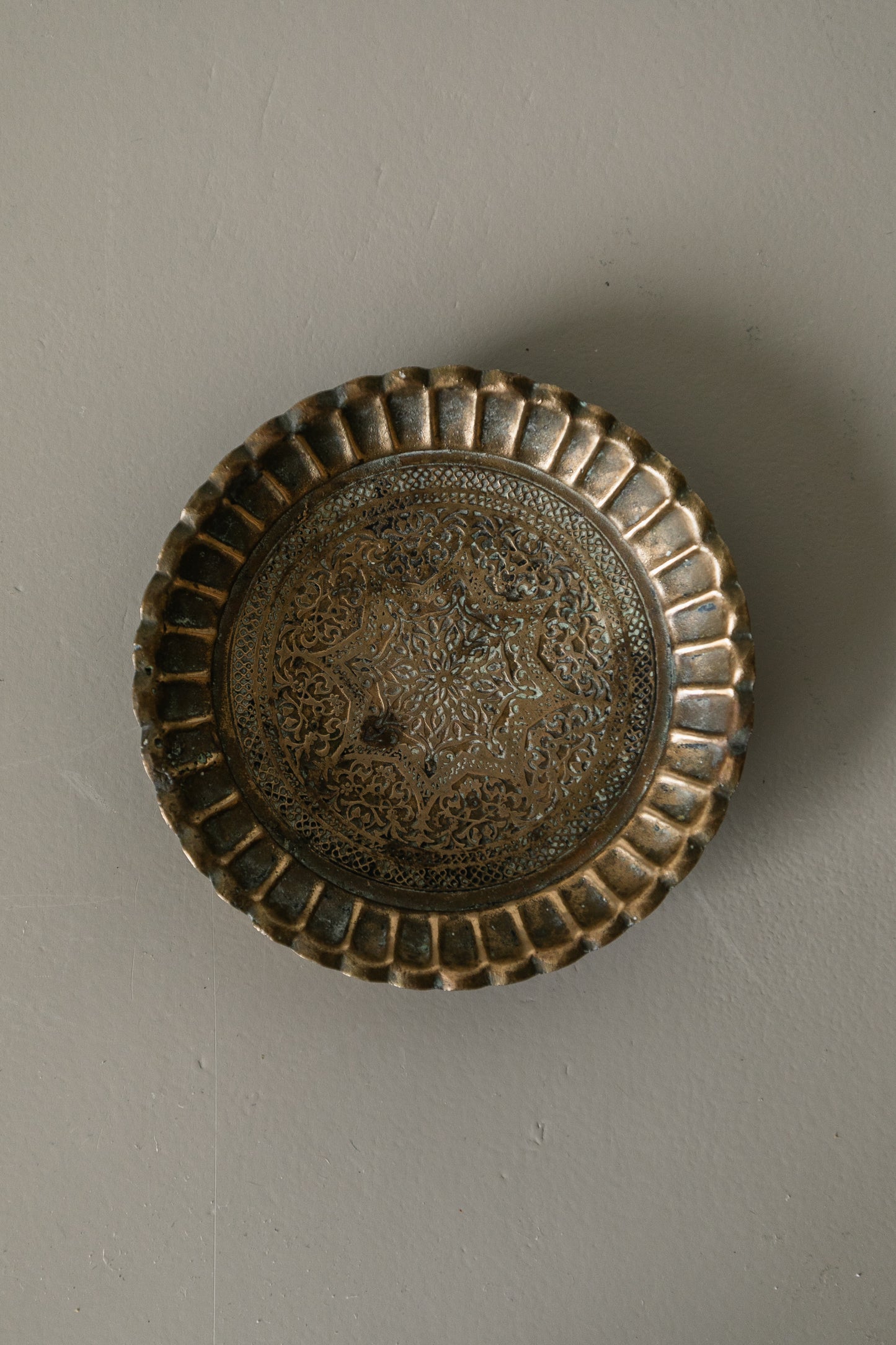 Mini Ridged Brass Dish