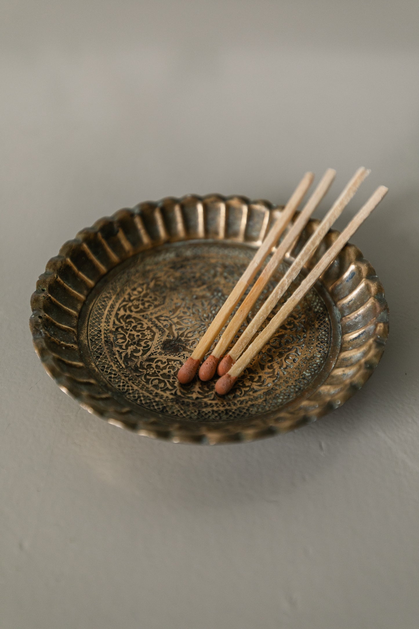 Mini Ridged Brass Dish
