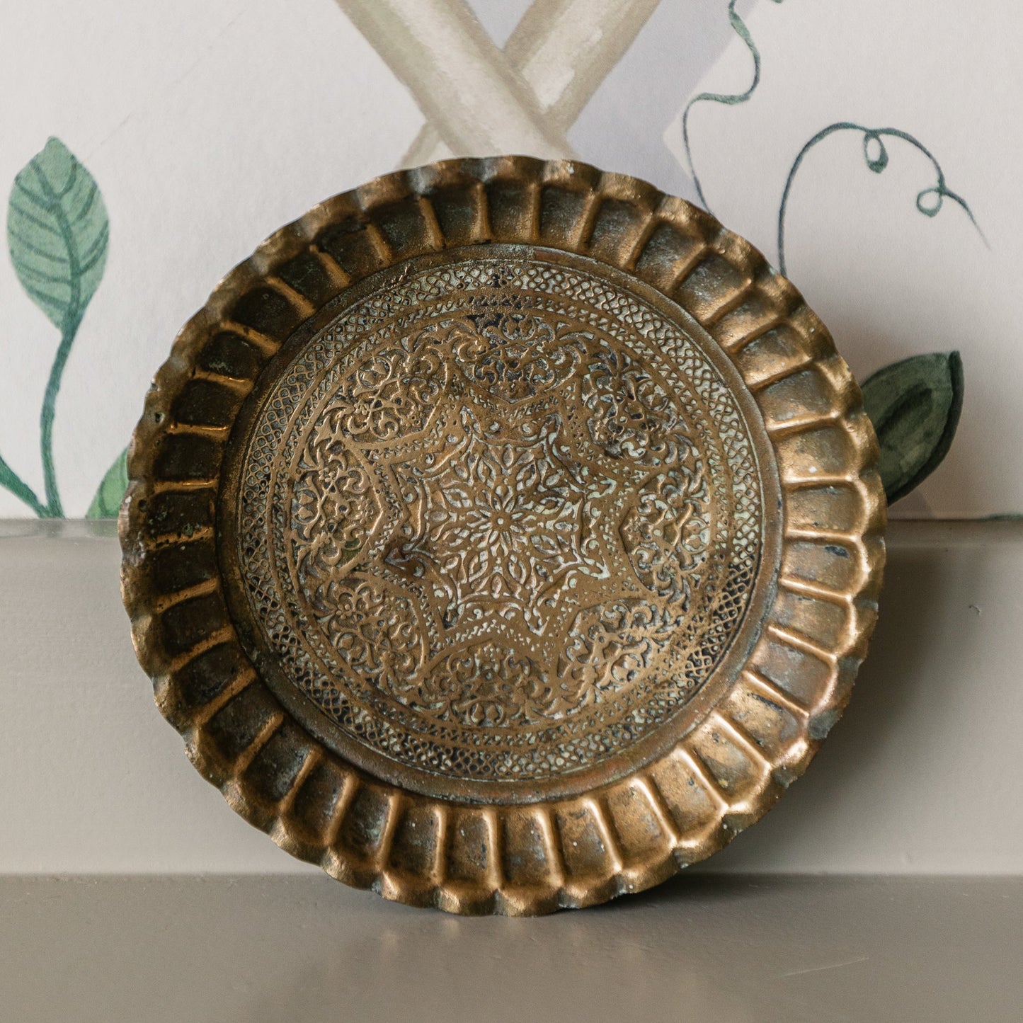 Mini Ridged Brass Dish