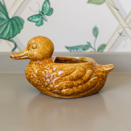 Vintage Yellow Duck Planter