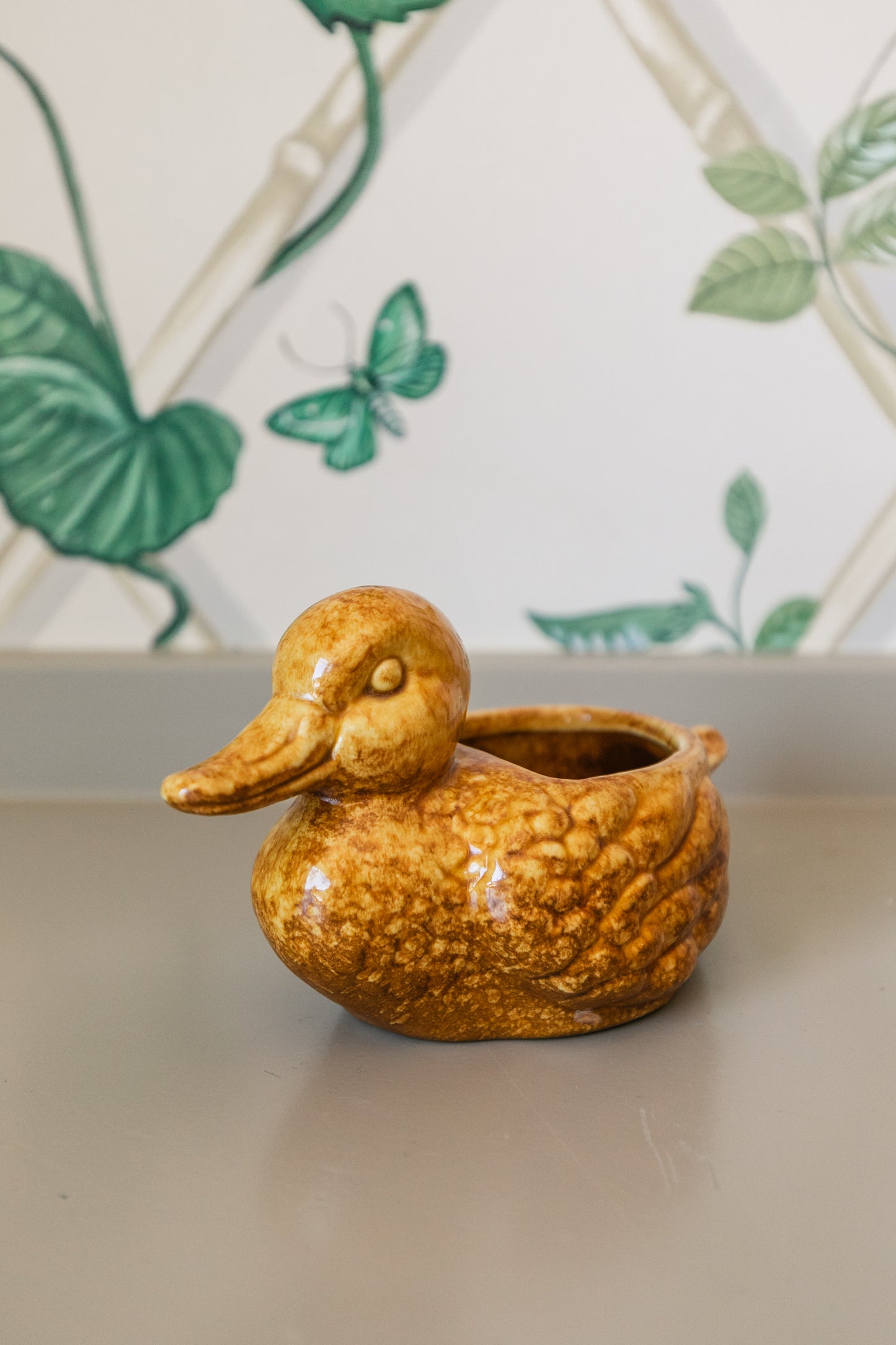 Vintage Yellow Duck Planter