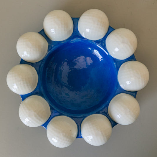 Blue and White Golf Bowl