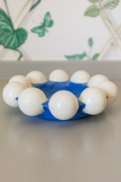 Blue and White Golf Bowl