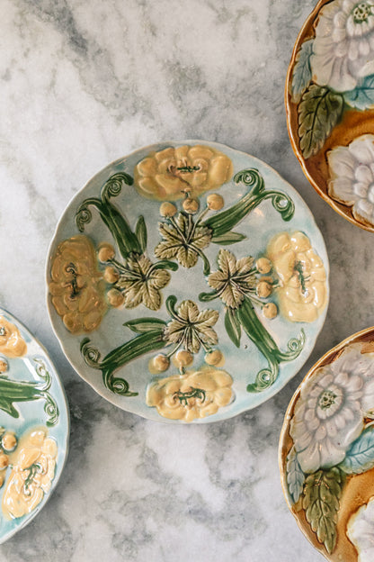 Yellow Flower Majolica Plate