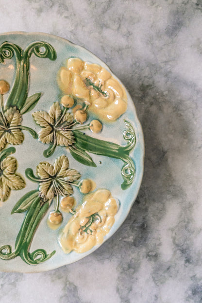 Yellow Flower Majolica Plate