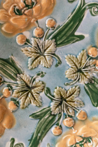 Yellow Flower Majolica Plate