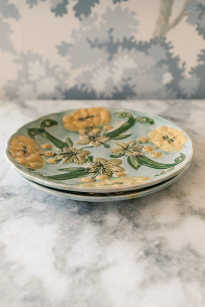 Yellow Flower Majolica Plate