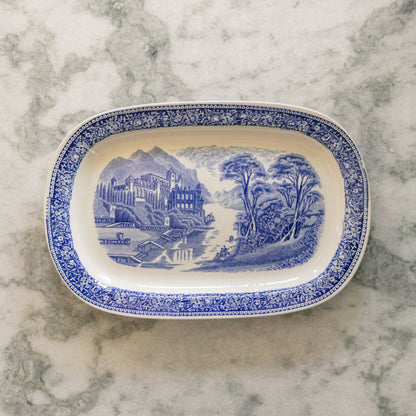 Small Blue and White English Platter