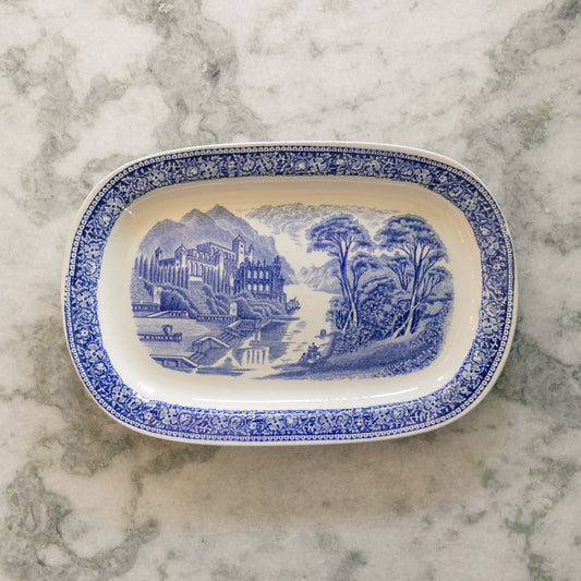 Small Blue and White English Platter