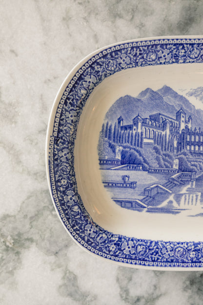 Small Blue and White English Platter