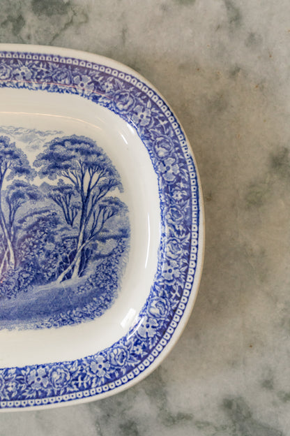 Small Blue and White English Platter