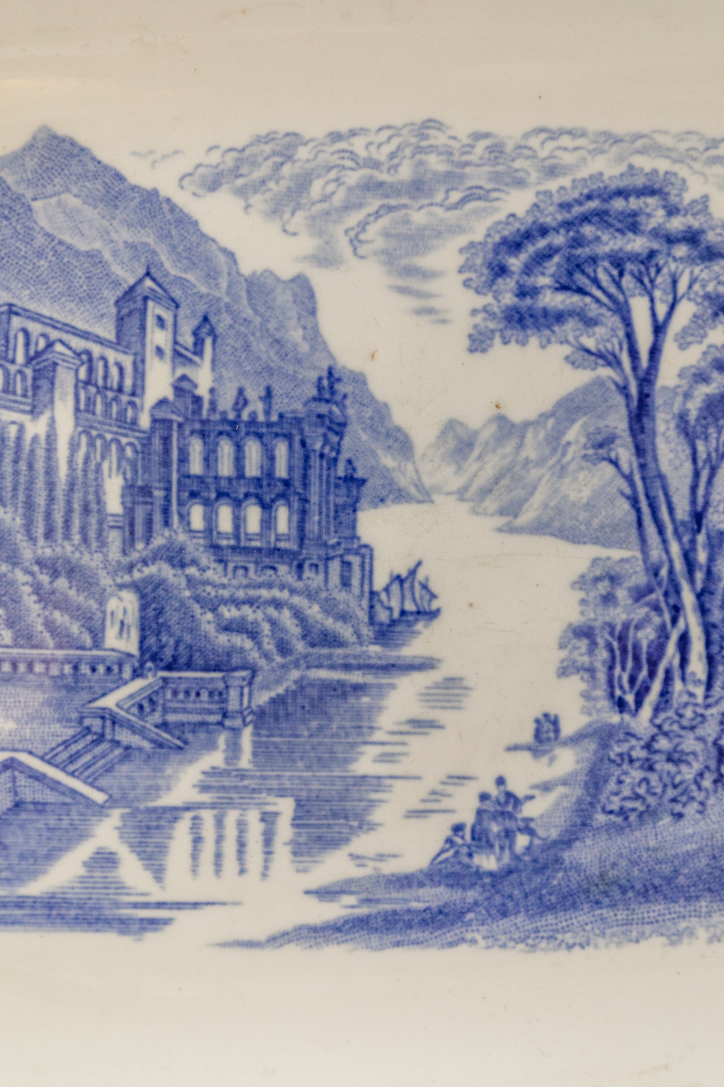 Small Blue and White English Platter