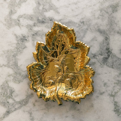 Brass Strawberry Leaf Dish