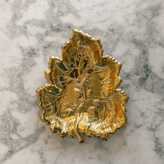 Brass Strawberry Leaf Dish