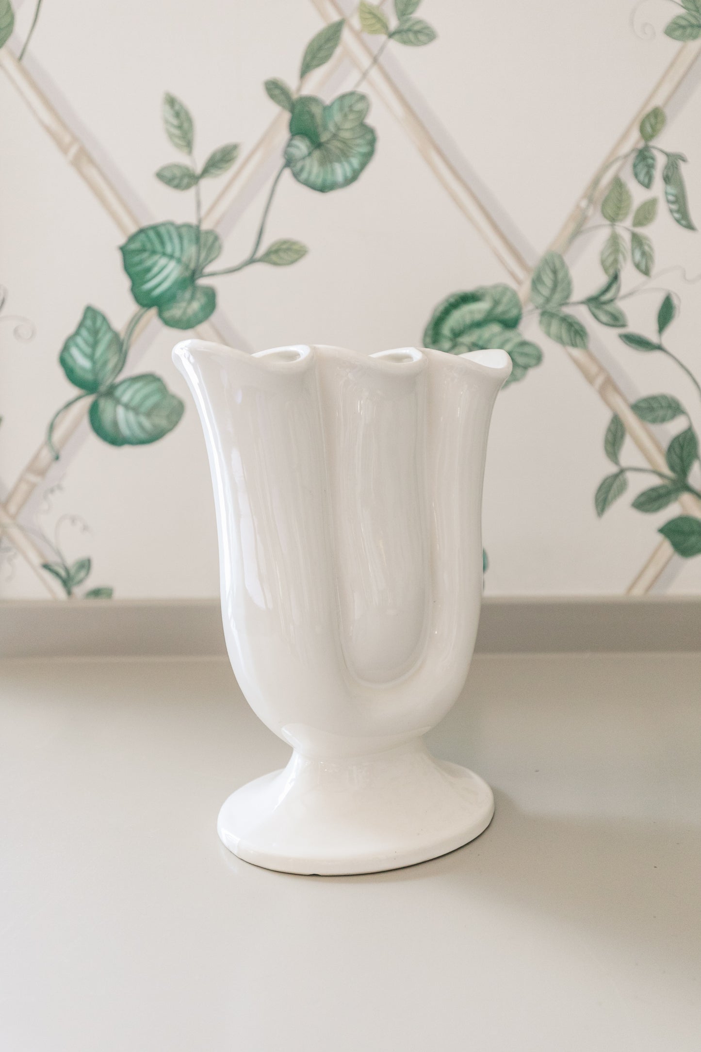 White Three Part Vase