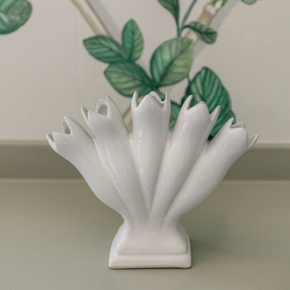 White Five Part Vase