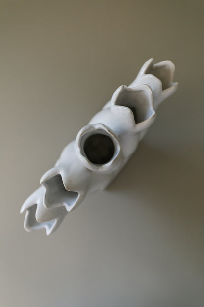 White Five Part Vase