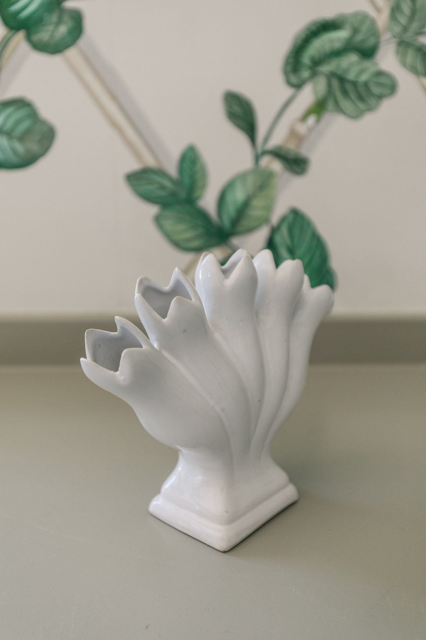 White Five Part Vase