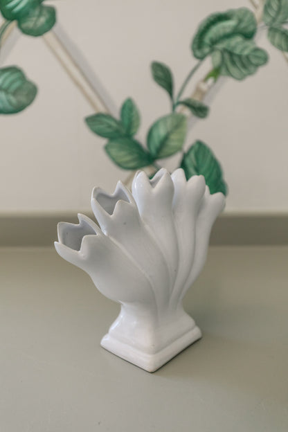 White Five Part Vase